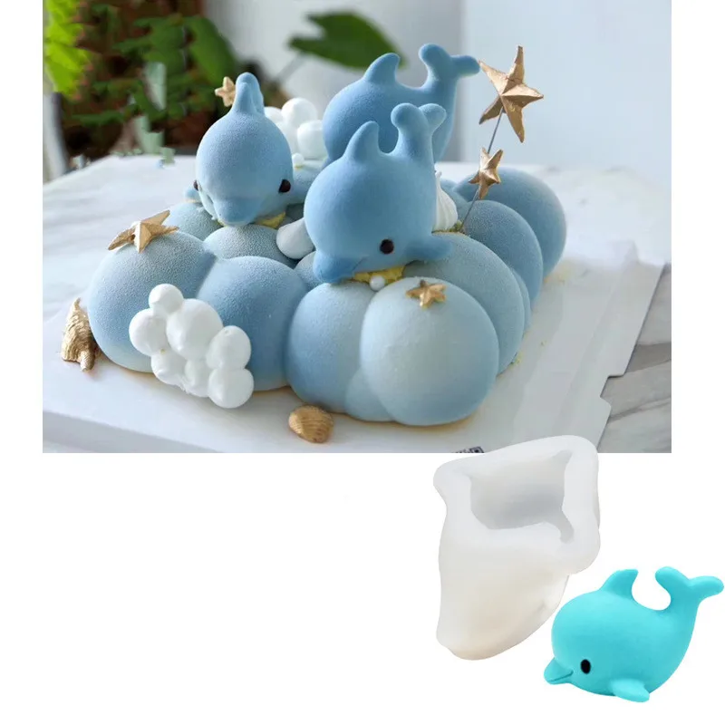 

3D Whale Shape Mousse Cake Silicone Mold Dolphin Ice Cream Fondant Molds Candy Chocolate Pudding Mould DIY Kitchen Baking Tools