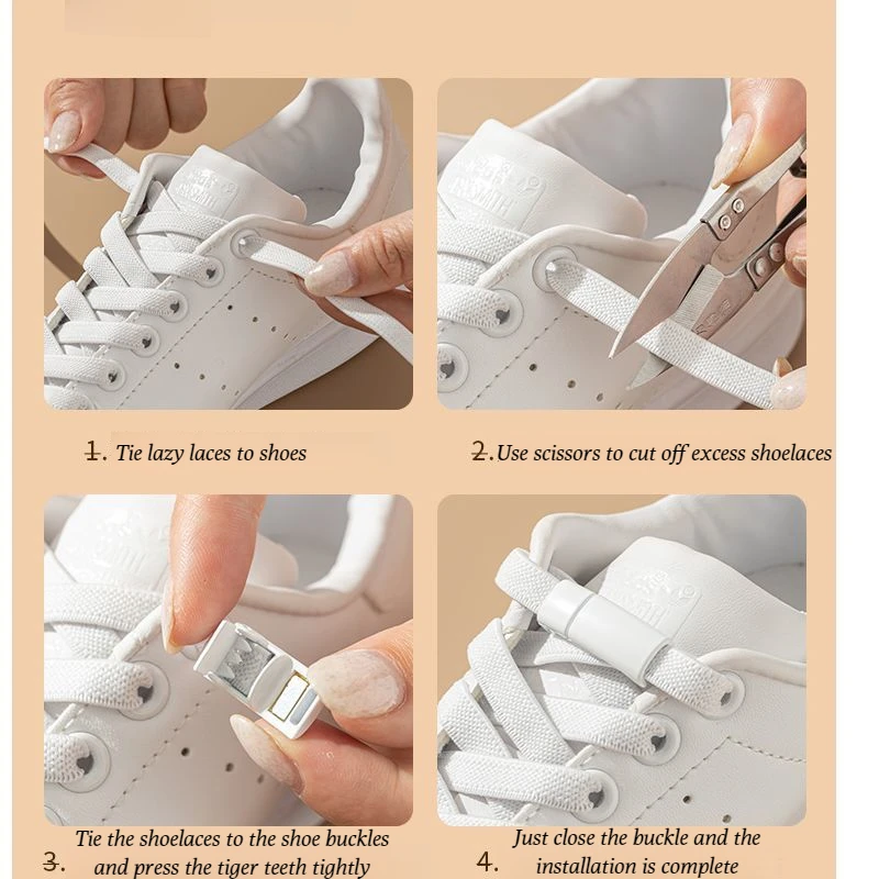 Elastic Laces Sneakers Boots Magnetic Lock Shoelaces without ties Flat No Tie Shoelace Rubber Bands Shoes Accessories 1Pair