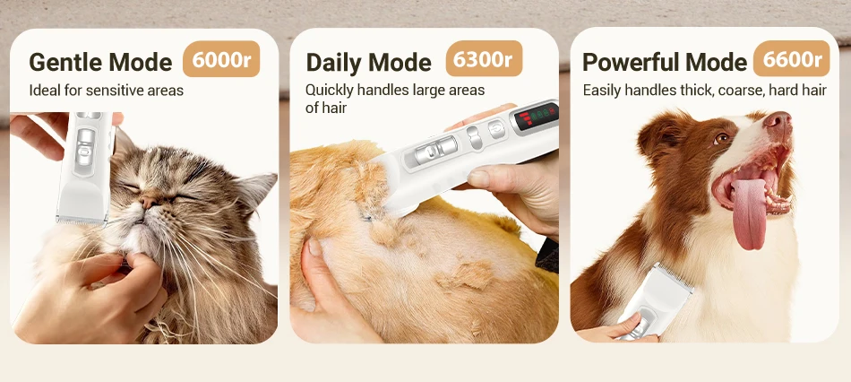 ROJECO Electric Dog Hair Trimmer Professional Pet Hair Clipper Shaver Haircut Pe