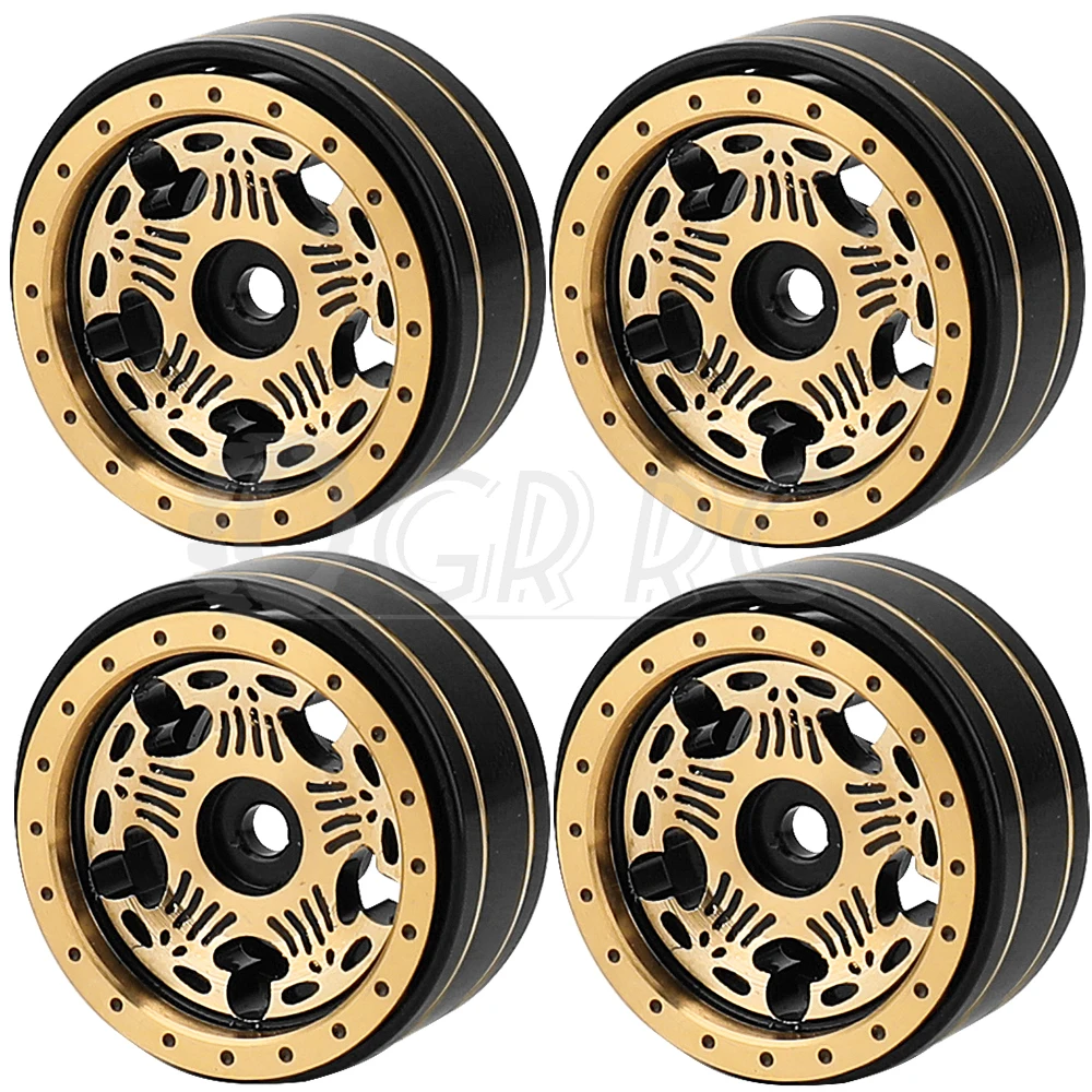 

1.0" Brass Black Coating 1:24 Beadlock Wheels Hub Rims for 1/24 Axial AX24 SCX24 C10 1/18 TRX4m RC Crawler Car Upgrade Parts