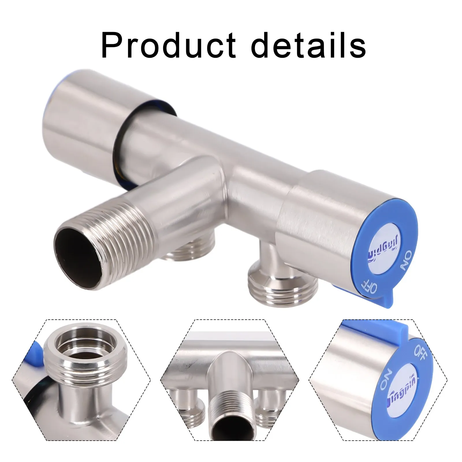 

Stainless Steel Double Handle Water Faucet Triangular Valve for Bathroom Washing Machine Brushed Texture Design
