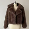 2024 Luxury Brand Autumn Winter Fur Coat Women Short Lazy Wind Fox Fur Jacket Cropped Fluffy Casaco De Pele Feminino 6