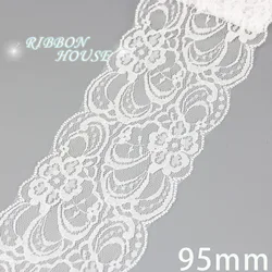 Elegant White Lace Ribbon Webbing - 5 Yards of Lovely Gift Packaging Polyester Material (50)