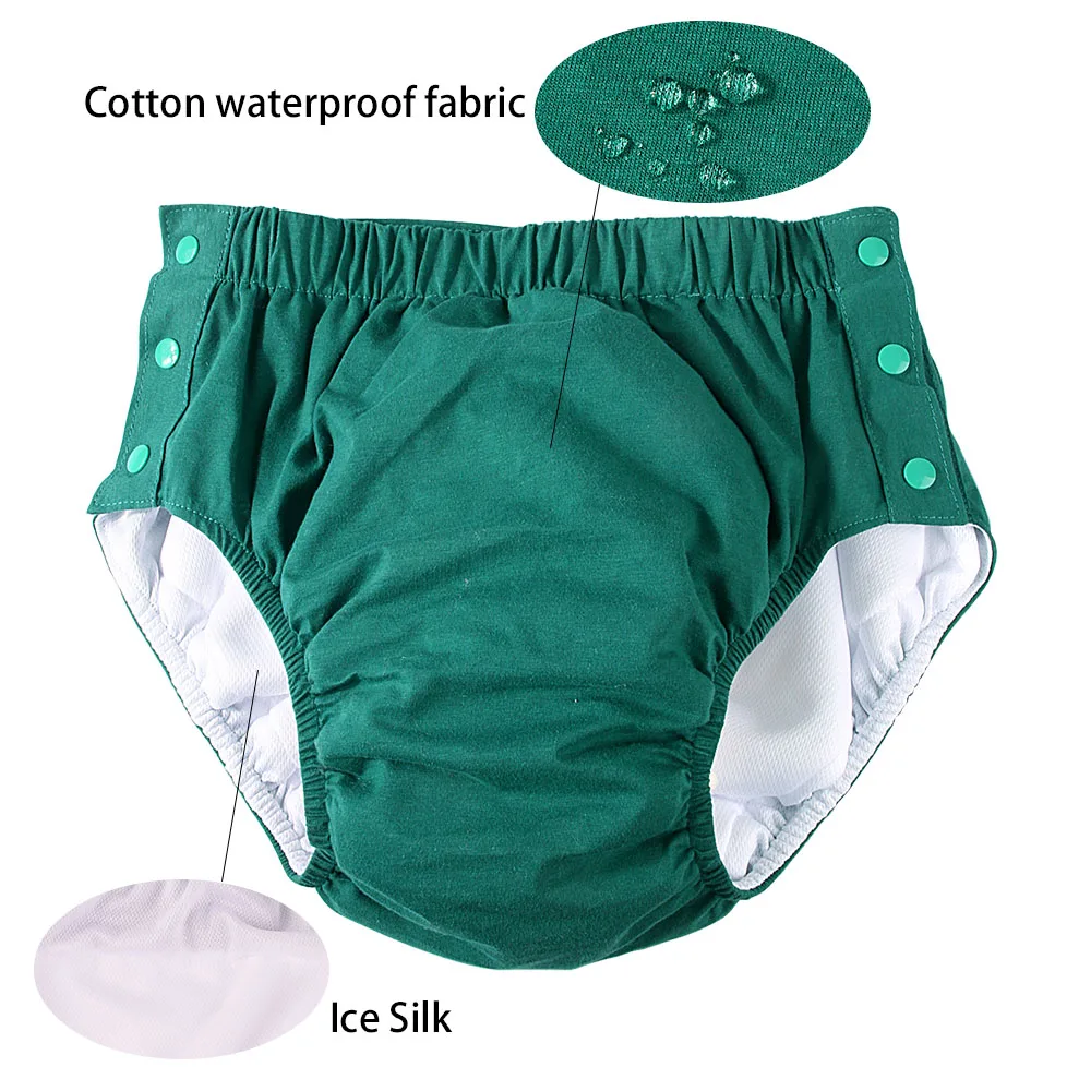 Cotton Adult Cloth Diapers Waterproof Old Man's Diaper Pants Reusable Diapers Trouser Pocket Washable Breathable Colth Diapers 6