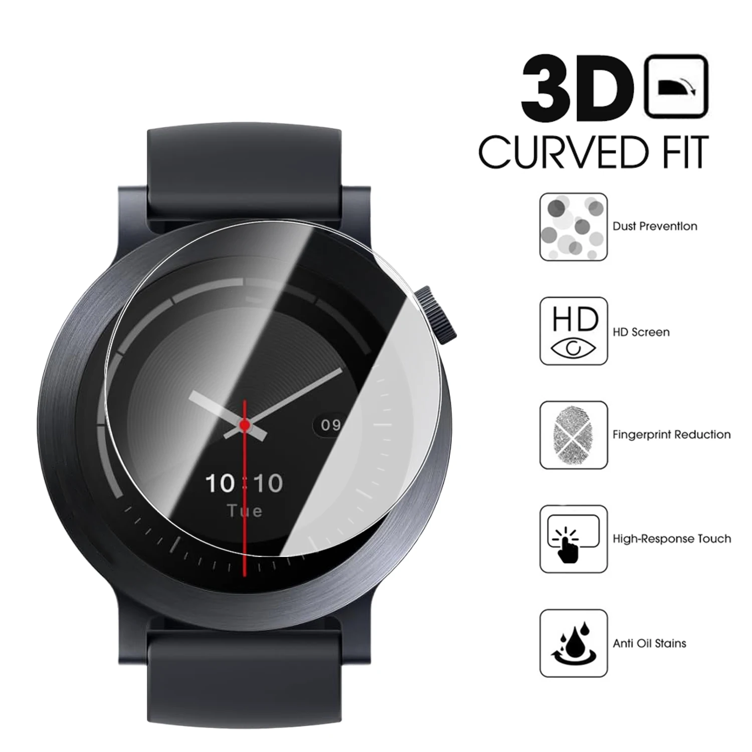 Premium Screen Protector for CMF Watch 3 Pro - 9H Hardness Tempered Glass Film (1-5 Pack)