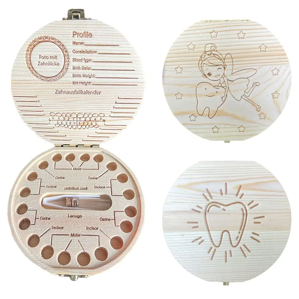 Wooden Storage Box for Baby Kids Tooth Storage Milk Teeth Collecting Umbilical Cord wooden storage box tooth box wooden memorial box baby memory box