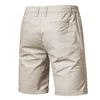 2021 New Summer 100% Cotton Solid Shorts Men High Quality Casual Business Social Elastic Waist Men Shorts 10 Colors Beach Shorts 3
