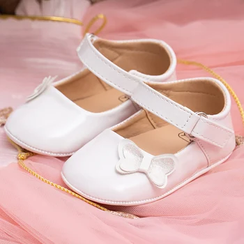 Adorable Baby Girl Mary Jane Shoes with Soft Soles and Bow Detail for Newborns and Toddlers - Casual Walking Flats 1