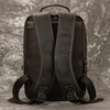 Men's Crazy Horse Leather Backpack 15.6" Laptop Cow Leather Daypack Large Capacity Male Travel Backpack With USB Cable 5