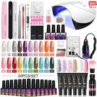 Manicure Set Gel Polish Set with UV LED Nail Lamp Poly Nail Gel Varnish Kit Quick Extension Gel Set Complete Nail Art Tools Kit 1