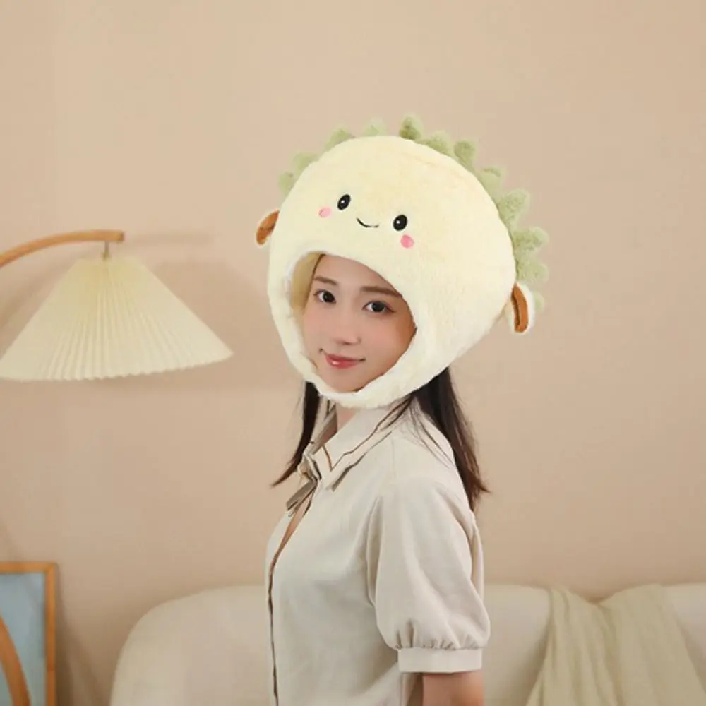 Headgear Stuffed Doll Plush Durian Hat Thick Fluffy Plush Hat Toys Comfort Collection Durian Cap Car Decor