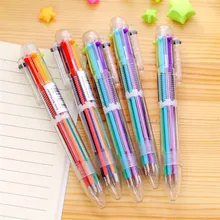 

Multi-color Ballpoint Pen Function Press Color Personalized Oil Pen Stationery 6-color Hand Account Pen retractable pen