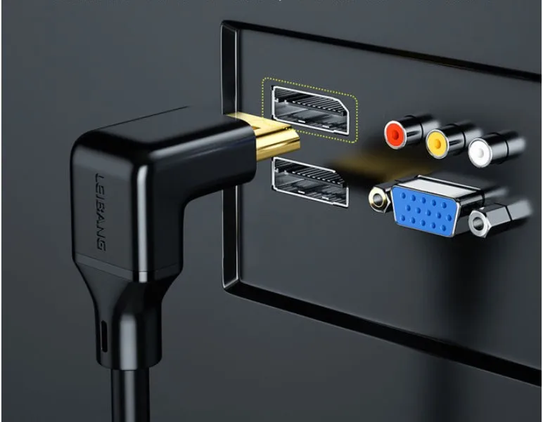 High-Speed Angled DisplayPort Cable with 8K HDR Support