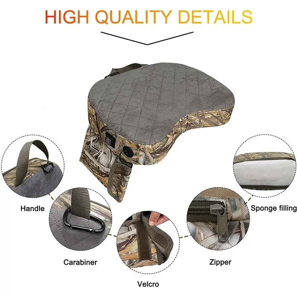 Hunting Heated Seat Cushion Portable Outdoor Lightweight Upholstered Seats Cushion Waterproof Sponge Cushion for Camping Stadium 5