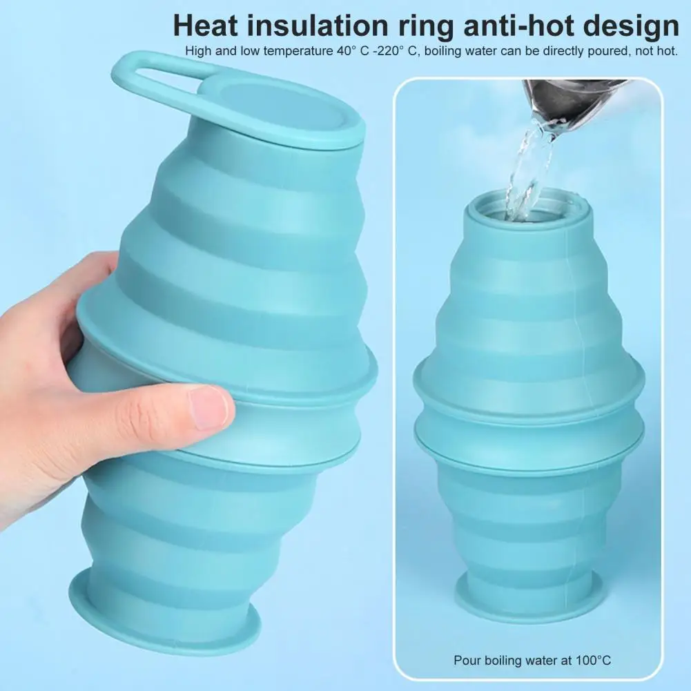 500ML Collapsible Water Bottle Food Grade BPA Free Leak Resistant Portable Travel Hiking Sports Water Kettle