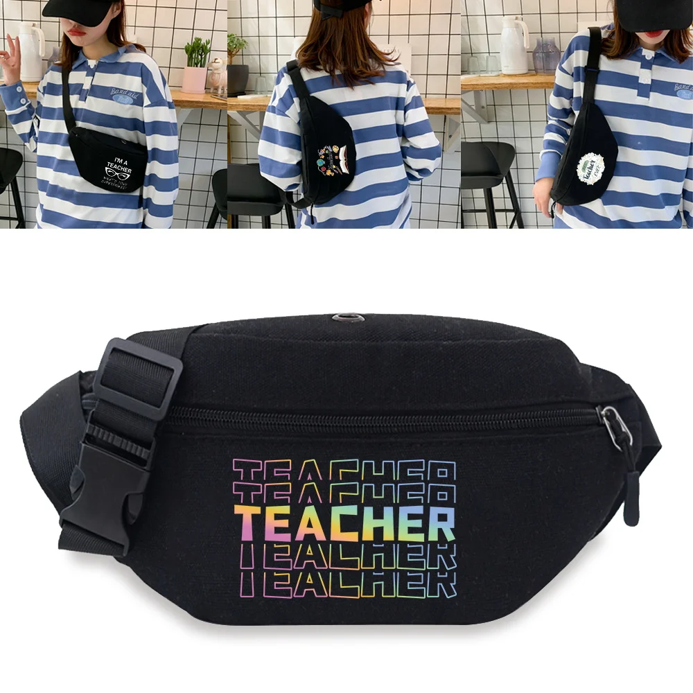 

Men's Waist Bag Fashion Fanny Pack Chest Pack Outdoor Sports Crossbody Bags Casual Women's Travel Teacher Pattern Waist Packs