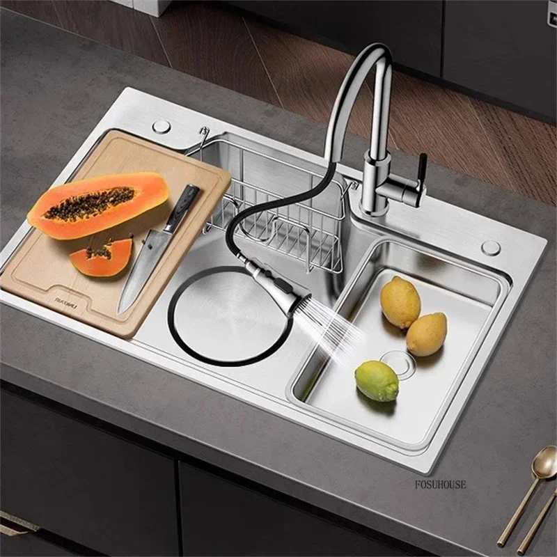 Japanese 304 Stainless Steel Sink Large Capacity Single Bowl Kitchen Sink Undercounter Basin Dish Washing Sink Kitchen Supplies 3