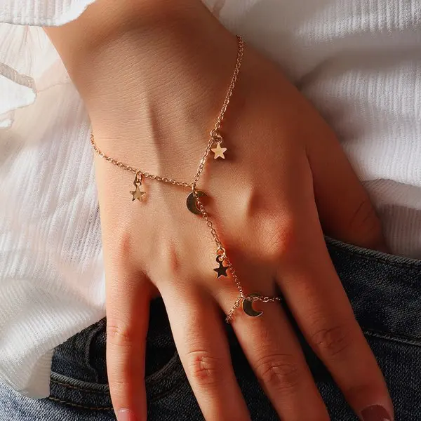 Cute Butterfly Hand Chain Bracelet by Sea Side Motifs in Gold Silver or  Rose Gold - Etsy