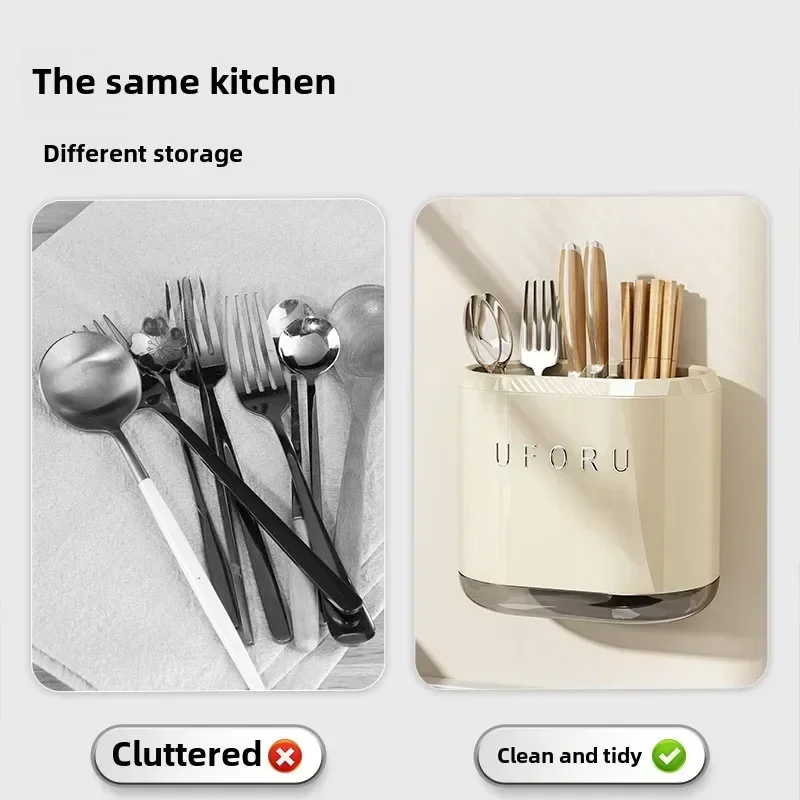 1/2/4PCS Chopstick Storage Box Multi Functional Kitchen Storage Rack Knife Block Drainage Cutlery Rack Spoon Fork Organizer