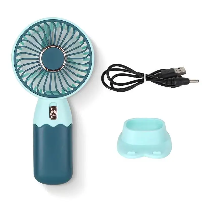 Portable 2-in-1 Mini Electric Fan with Rechargeable USB and Mobile Phone Stand Function