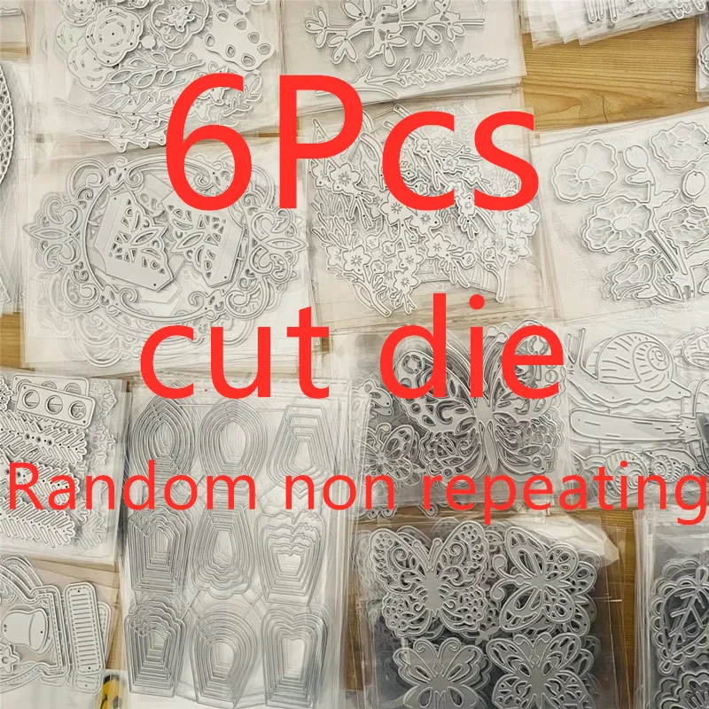 

6Pcs Random Animal Flower Metal Cut Dies Stencils for Scrapbooking Stamp/Photo Album Decorative Embossing DIY Paper Cards