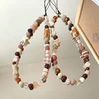 Retro Square Dog Bear Phone Charm CCD Camera Wrist Strap DIY Handmade Beaded Lanyard for Airpods Case 1