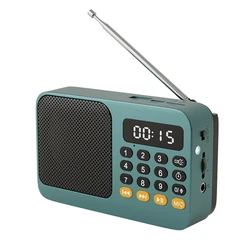 Rechargeable Portable Digital Music Player with FM Radio and LED Display (Green)