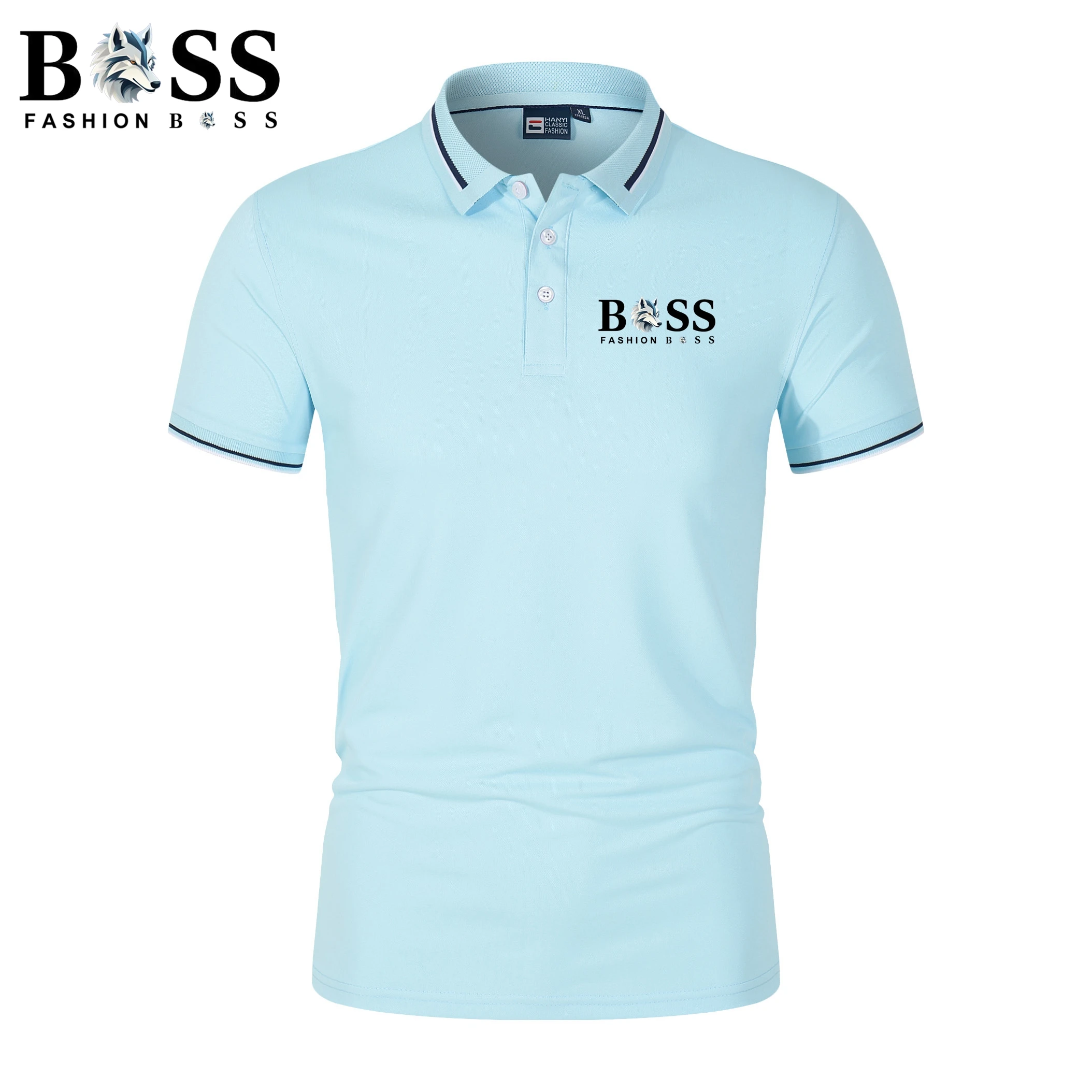 

New Men's Polo Shirt Solid Color Short Sleeve T-Shirt High End Business Casual Wear Comfortable Fabric Breathable Summer Top