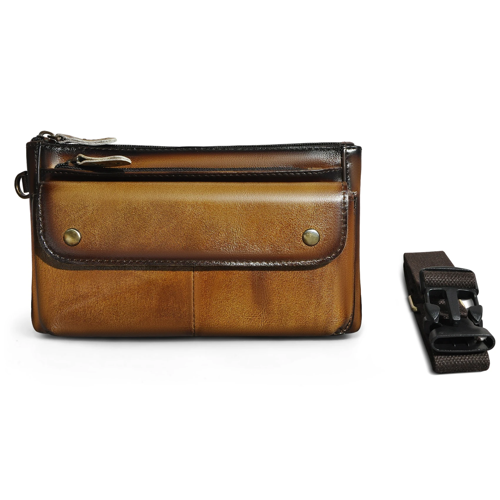

Genuine Leather men Vintage Design Fanny Waist Belt Bag Chest Pack Fashion Wine Travel 7" Phone Cigarette Case Pouch Male 8136