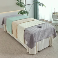 Soft Velvet Bean Bed Sheet for Beauty Salon Luxury Bed Covers for Massage Spa Use Skin-friendly 120x230cm 1
