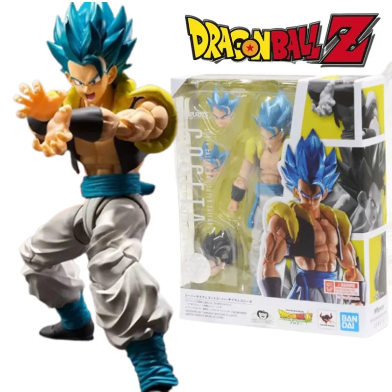 

NEW Original Anime Dragon Ball SHF Gogeta Super Saiyan Theatrical Version Blue Hair Gogeta Figure Scene Action Figure PVC Toys