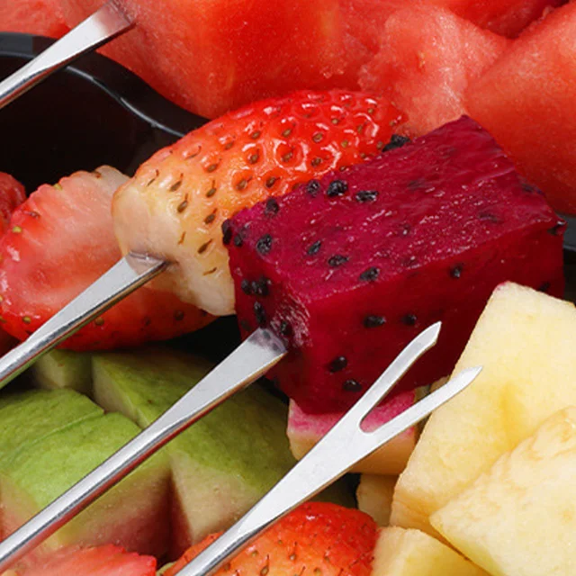 8 Dcs Csokoládé Mártó Villák Húsvillák Cukorkák Fondue Nyársai Sajt Raclette Fém Desszert Bankett - Image 5