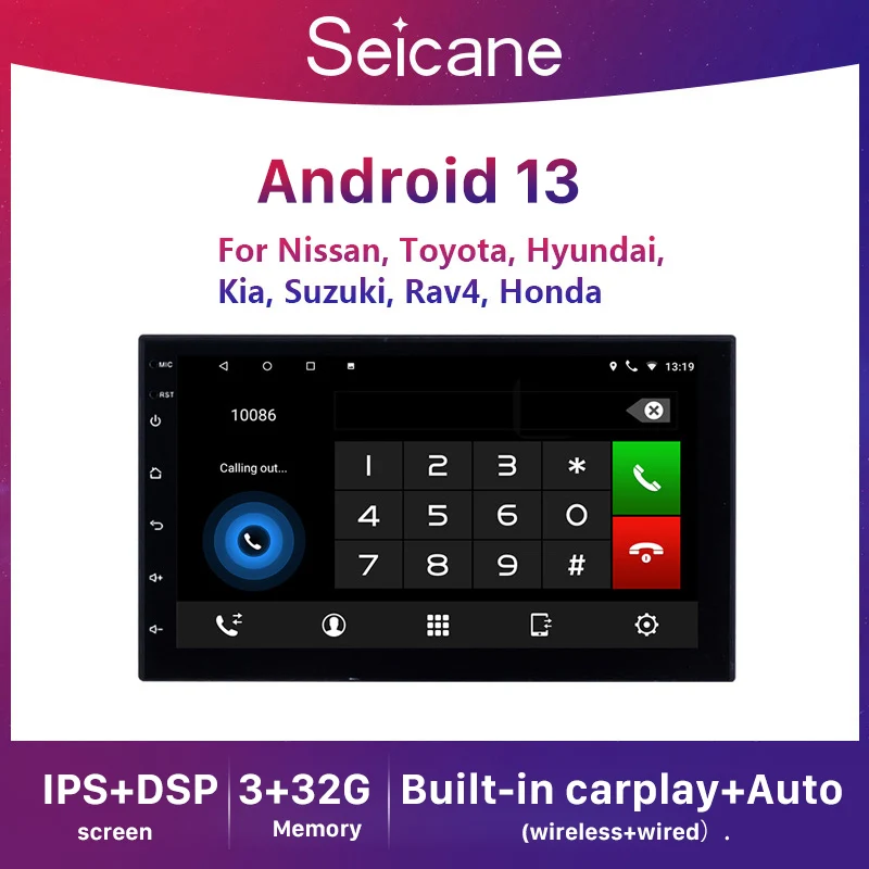 

Seicane 7" Android 10.0 2DIN RAM 2GB Universal Car GPS Navi Stereo Unit Player for Nissan TOYOTA Hyundai Kia suzuki RAV4 Honda
