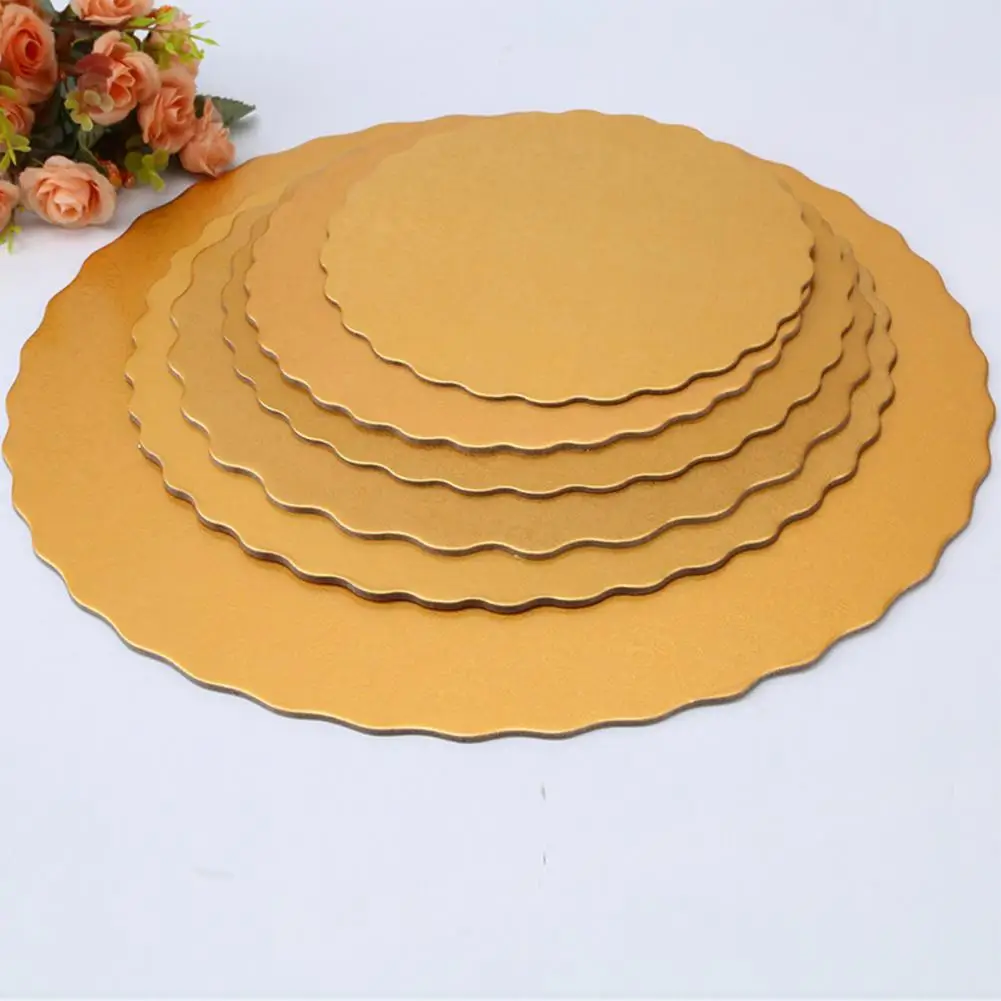 

5Pcs Cake Board Round Disposable Dessert Tray Gold Cake Base Cardboard Wedding Birthday Cake Base Kitchen Accessories Cake Tools