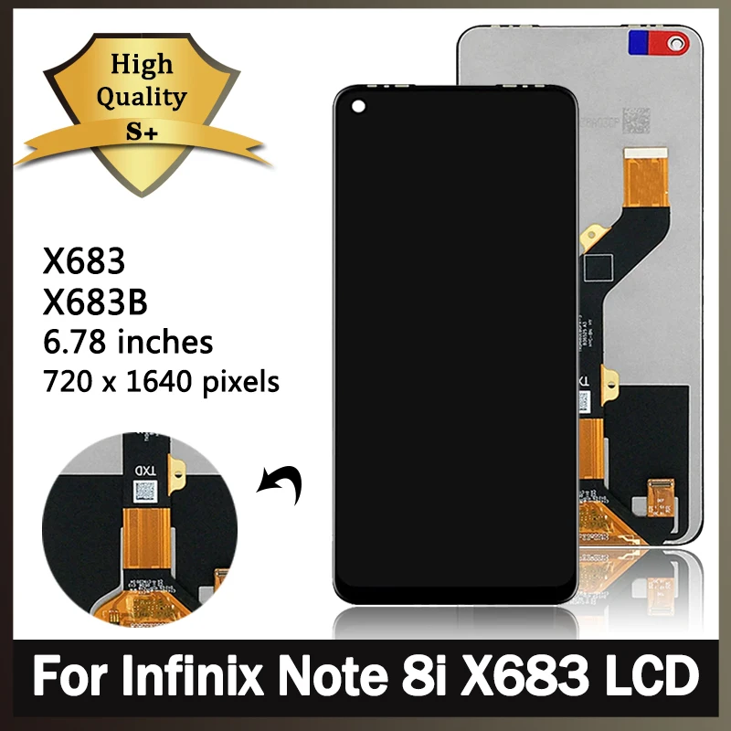 Оригинальный дисплей 6,78 дюйма для Infinix Note 8i LCD X683 кодирующий преобразователь сенсорного экрана в сборе Note8i X683B, запчасти для ремонта ЖК-дисплея