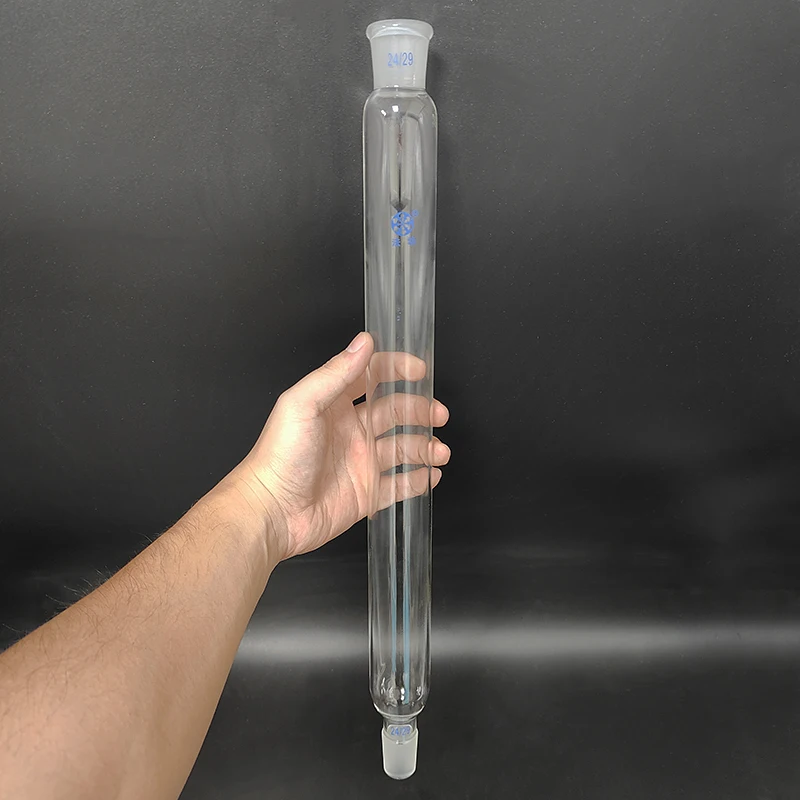 FAPE Air straight condenser, 24/29, Tube outer diameter 40mm, Effective length 100mm-600mm, Connecting pipe, Borosilicate glass