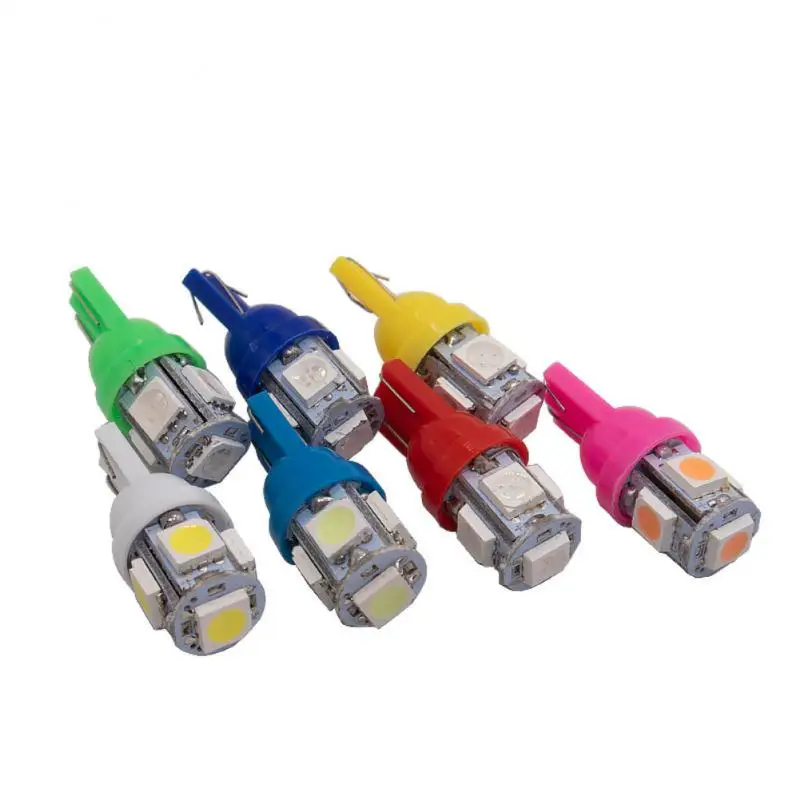 

Wedge 5-SMD 5050 Xenon LED Light bulbs 192 168 194 W5W 2825 158 clearance lamp White yellow red blue daytime running