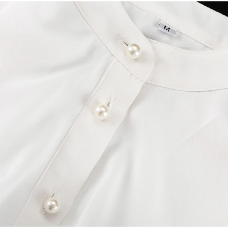 Elegant White Ruffle Halter Shirts Women Vintage Loose Hollow Out Single Breasted Blouses Female Autumn Chic High Street Tops