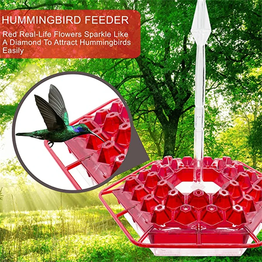 

Hummingbird Feeders for Outdoor Marys Hummingbird Feeder with Perch and Built-In Ant Moat Outdoor Bird Feeder Pet Bird Supplies