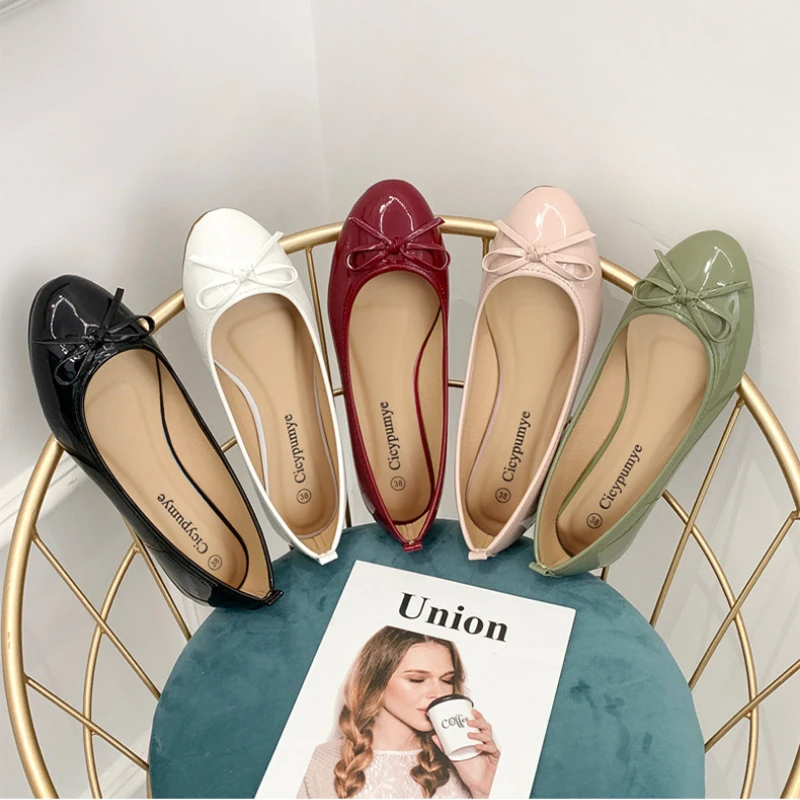 Flat Shoes Women Ballerinas Round Toe Bowtie Slip on Ballet Flats Lazy  Loafers Moccasins Ladies Casual Flats Shoes 2023 - AliExpress