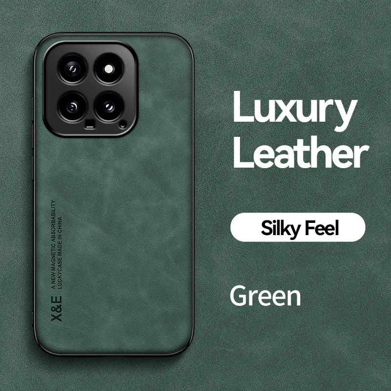 Leather Phone Case with Built-in Metal Plate and Car Magnetic Holder
