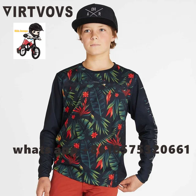 Kids Downhill Jersey Ciclismo Mtb Off Road Dh Motorcycle Teenager Jersey Tshirt Bmx Children Balance Car Motorcycle Gear 2023 1