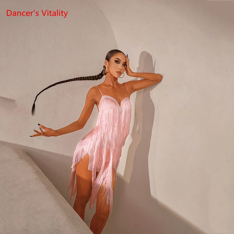 

Latin Dance Competition Dresses Women Latin Dancing Tassel Skirt Female Rumba/Chacha Dance Outfit Dancer's Costumes Outfit