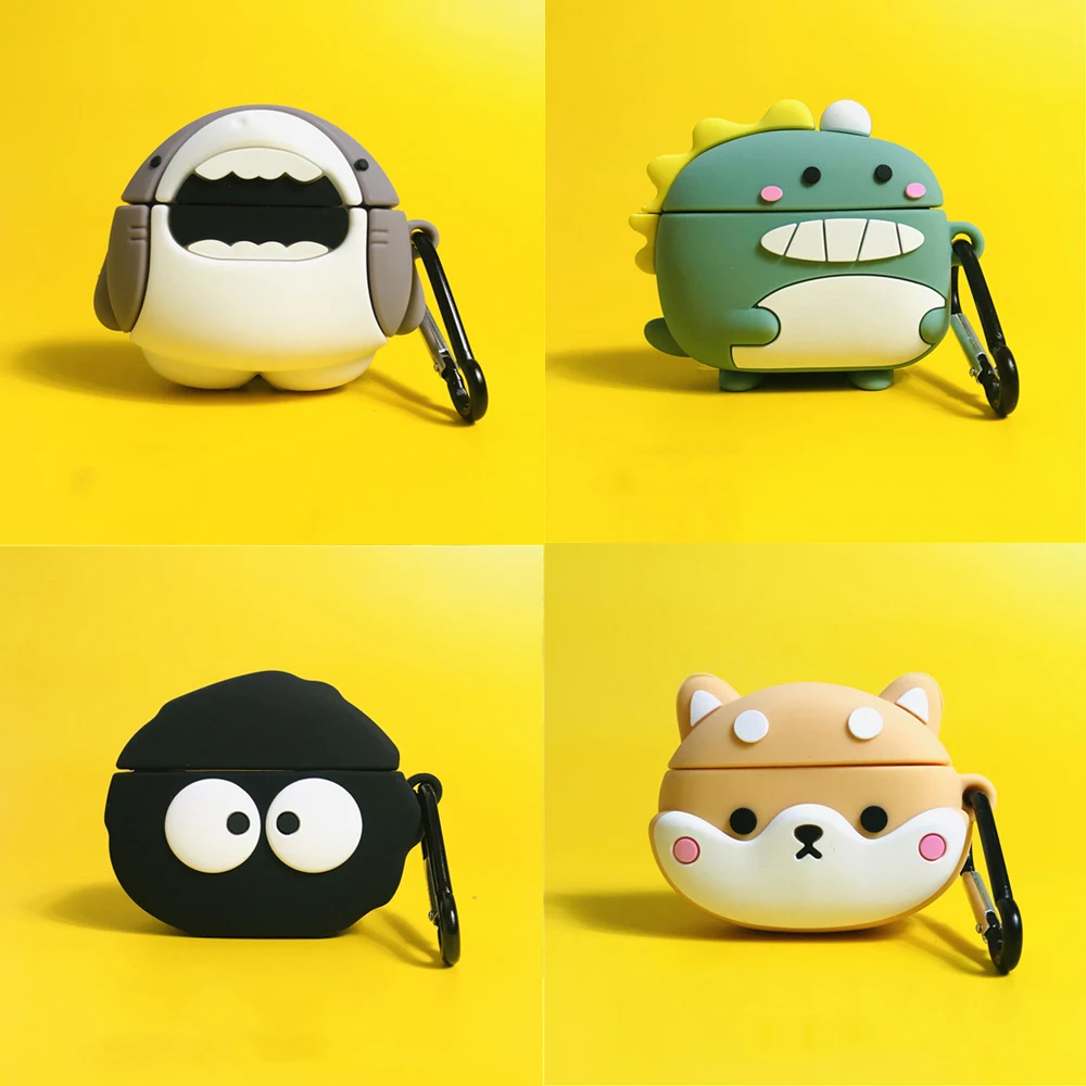 for Apple AirPods 1 2 3 Airpod Pro 3D Avocado Shark Corgi Dog Key Chain Wireless Earphone Bluetooth Headset Case Silicone Cover_voghion.com