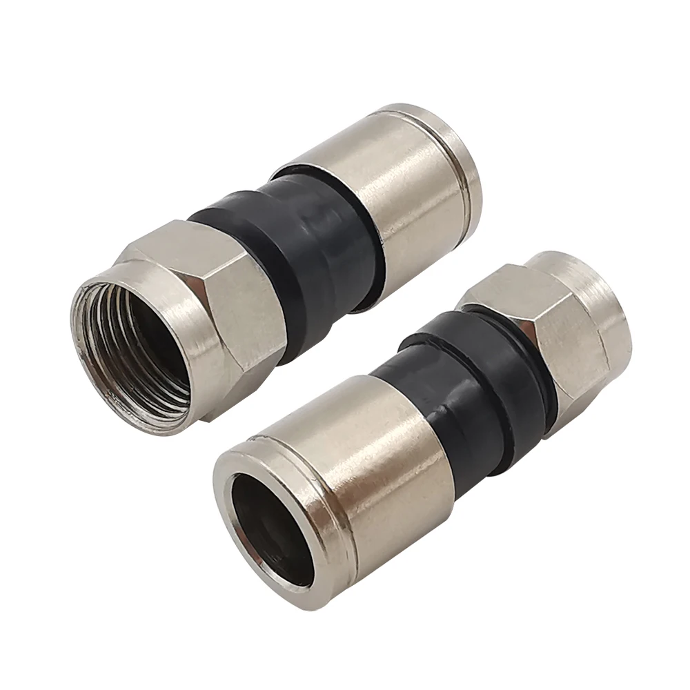 2/5/10Pcs RG6 F Type Compression Fitting Snap Seal Plug Connector For