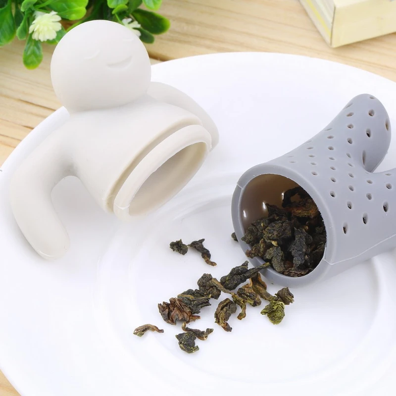 Silicone Tea Strainer Cute Cartoon Lazy Portable Creative Villain Filter Brewing Making Teapot Kitchen Accessories tea infuser tea strainer tea filter
