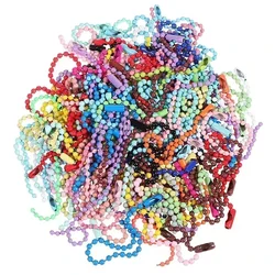 Assorted Ball Bead Chains for DIY Jewelry and Crafting Projects (Colorful)