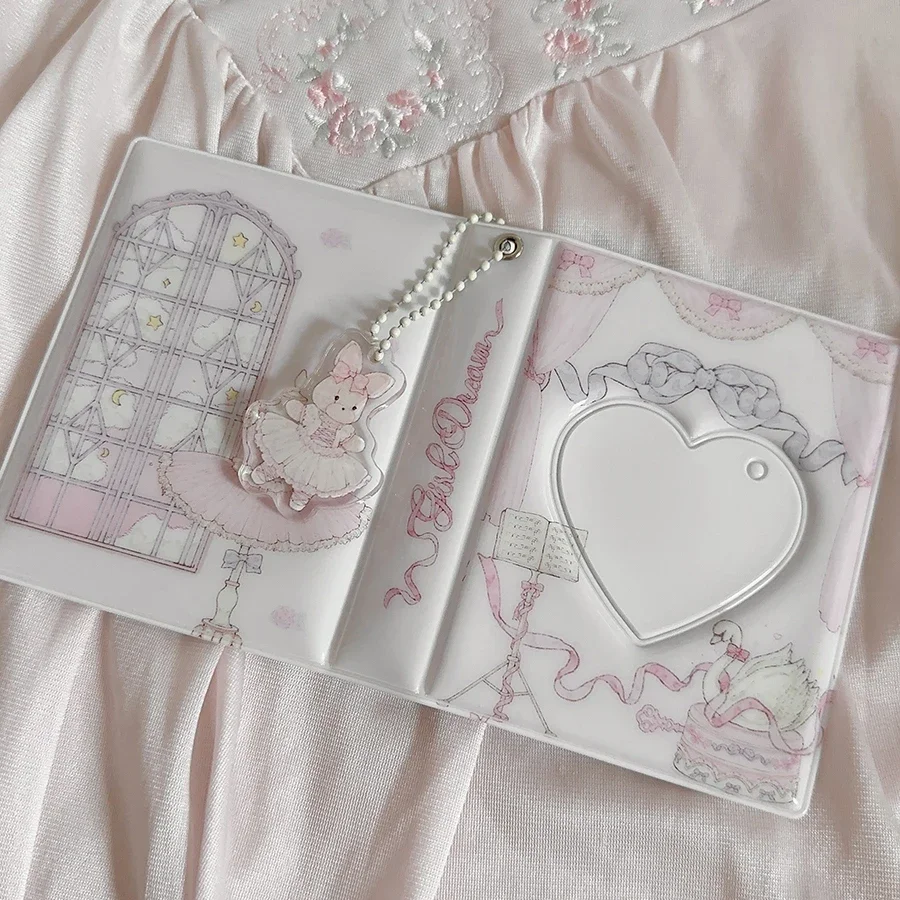 Cute Photocard Holder Book 3inch 1grid Collect Book 32pocket Idol Photo Collectors with Keychain