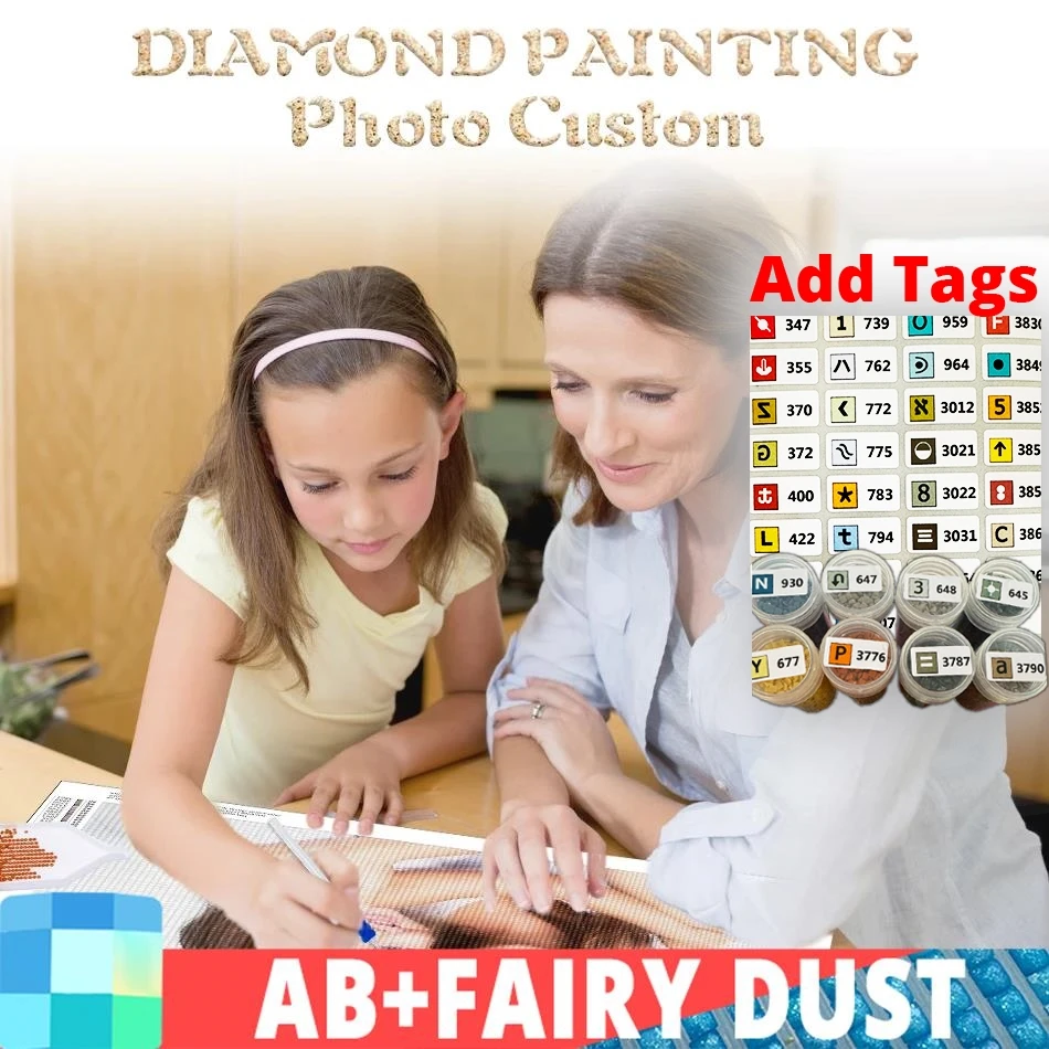 Fairy Dust AB Photo Custom! Full Square/Round Drill 5D DIY Diamond Painting Private Cross Stitch 3D 5D Embroidery Decor