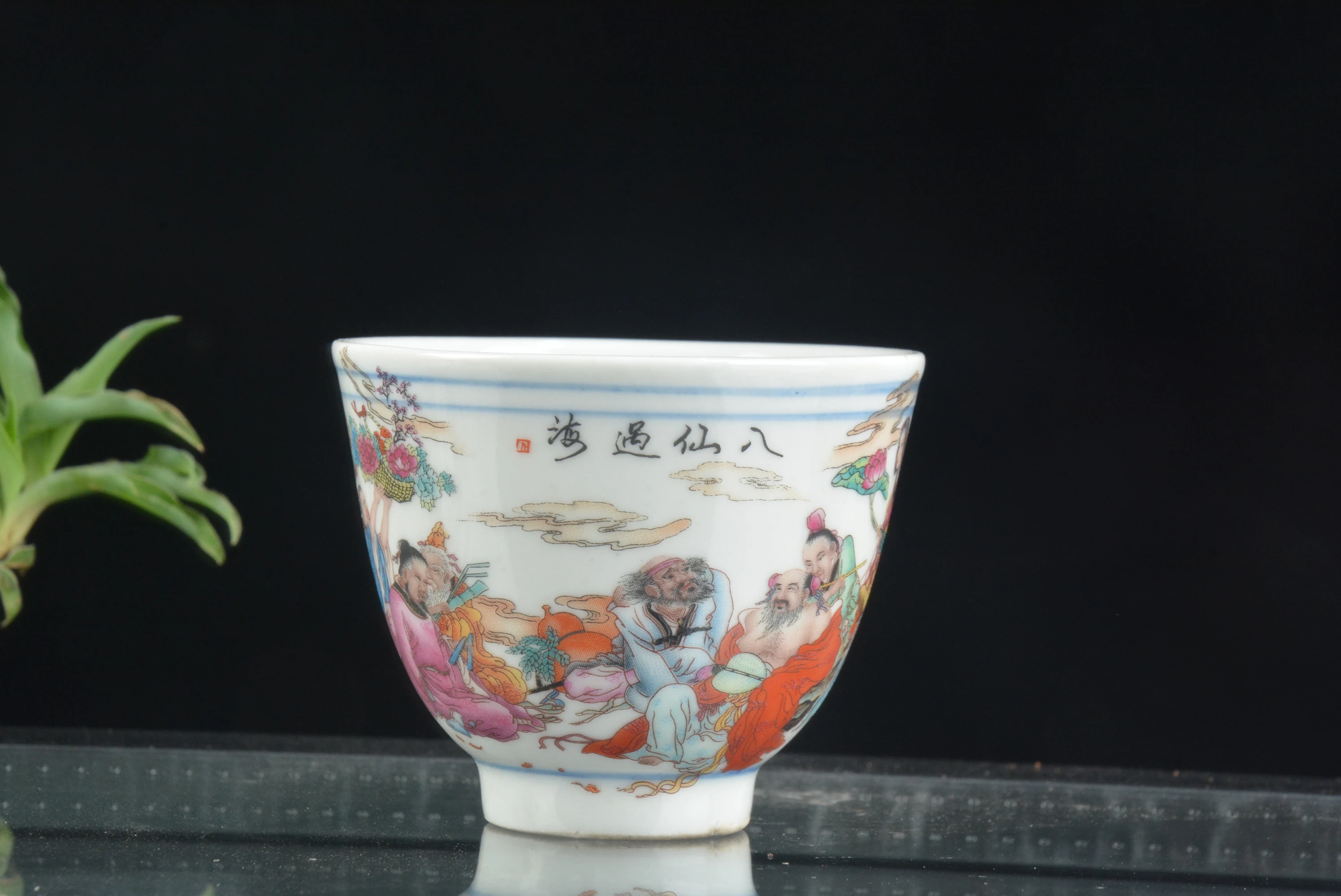 

Античная фарфоровая чашка QingDynasty, Сказочная чашка Pastels 8, ручная роспись, украшение, коллекция и украшение